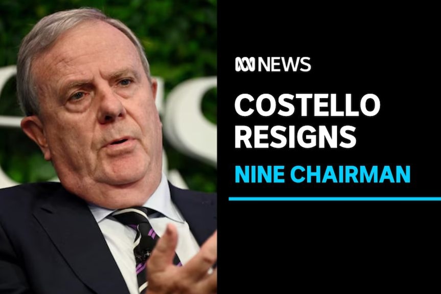 Costello Resigns, Nine Chairman: A man in a suit and time speaking and indicating with his hand.