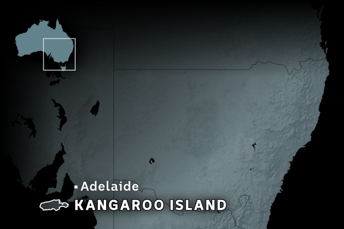 Map showing the location of Kangaroo Island