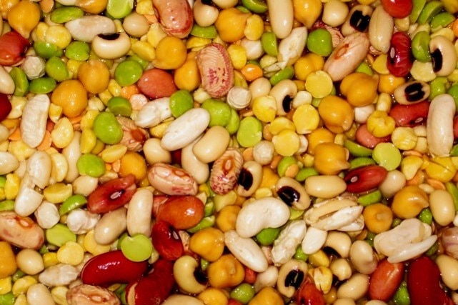 variety of beans and legumes