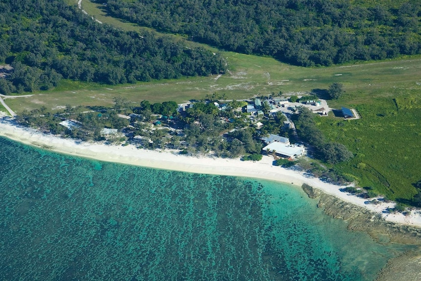 An aerial view of Lady Elliot Island on the Fraser Coast.