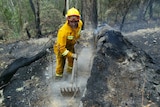 Firefighter mops up hot spots