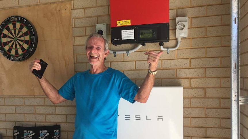 Tesla solar battery trial participant Des Jenkins.