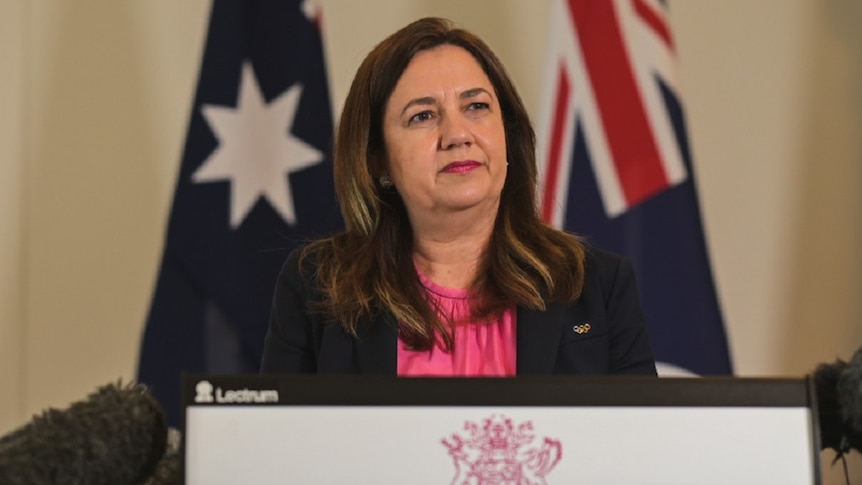 Queensland Premier Annastacia Palaszczuk gives a COVID-19 briefing