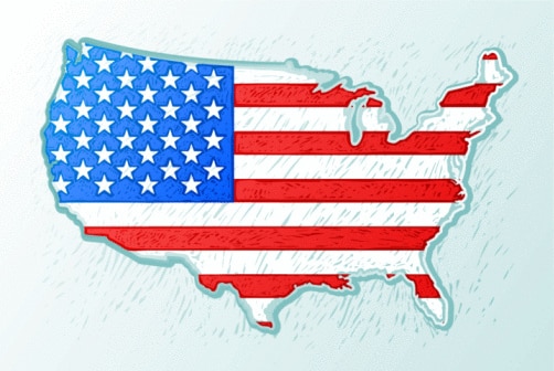 Creative: USA flag map (Thinkstock: iStockphoto)