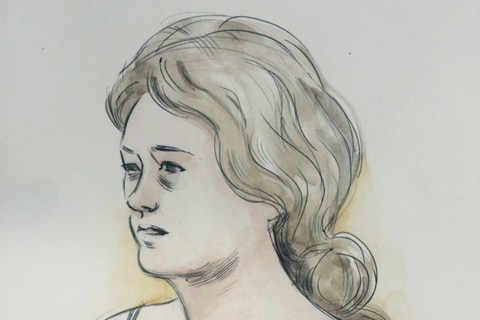 A court sketch of Melissa Bulloch