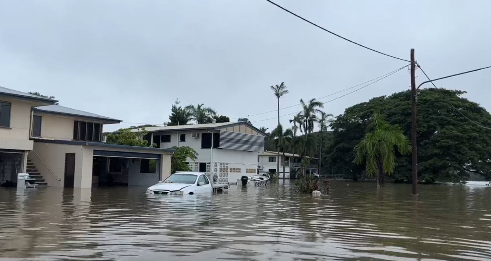 Some Ingham streets are submerged in floodwaters. - ABC News