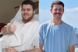 Nick Ham before and after weight-loss surgery.