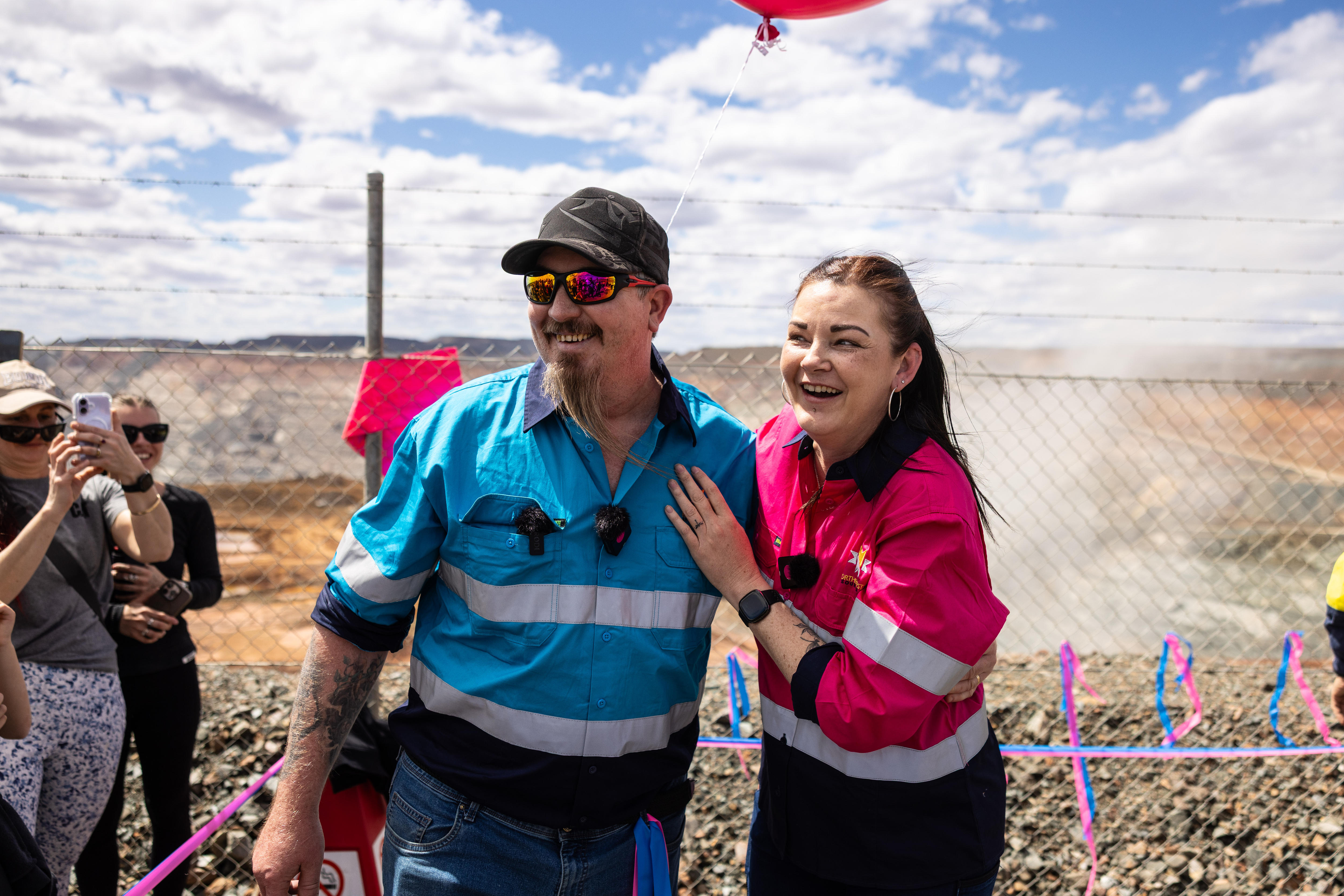 Mining couple have explosive gender reveal at Kalgoorlie's Super Pit