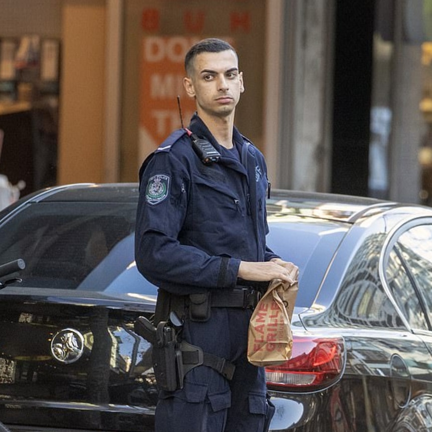 Beau Lamarre in a police uniform
