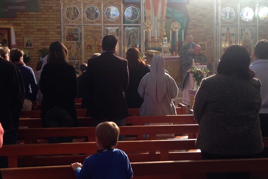 Memorial service at Ukrainian Catholic Church in Lidcombe, Sydney