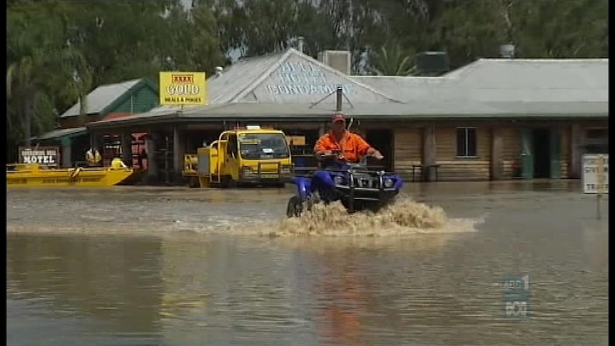 A second flood peak on Sunday swamped 22 homes and businesses at Condamine.