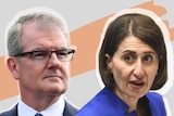 A graphic of Michael Daley and Gladys Berejiklian