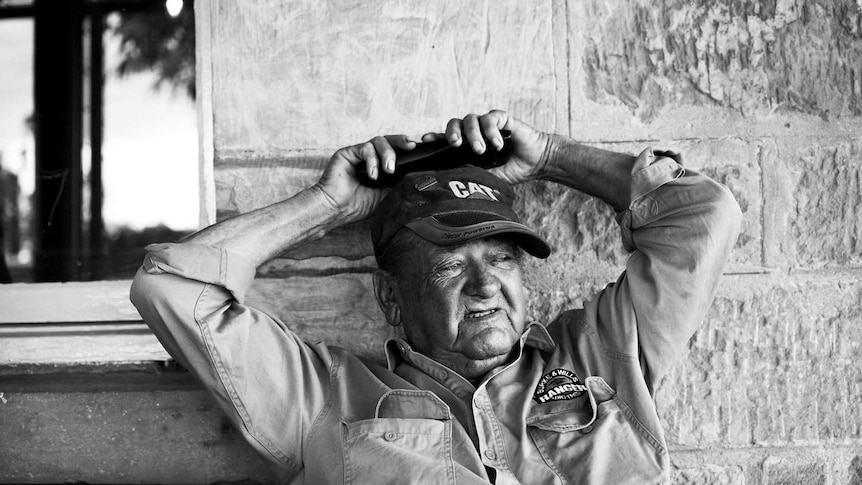 A black and white portrait of Harcourt Donald 'Duck' Robertson from Tibooburra.