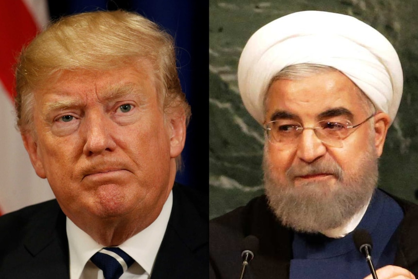 US President Donald Trump and Iranian President Hassan Rouhani.