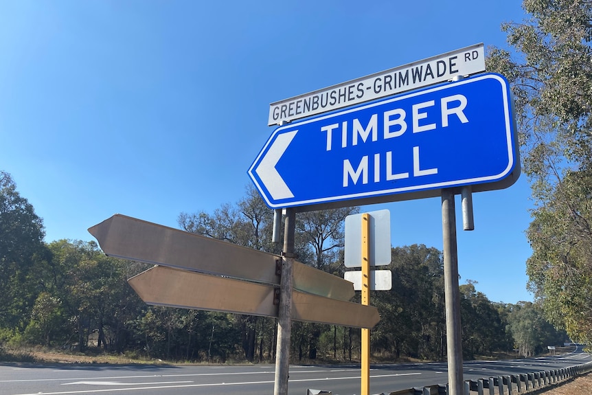 A sign that says Greenbush Timber Mill.