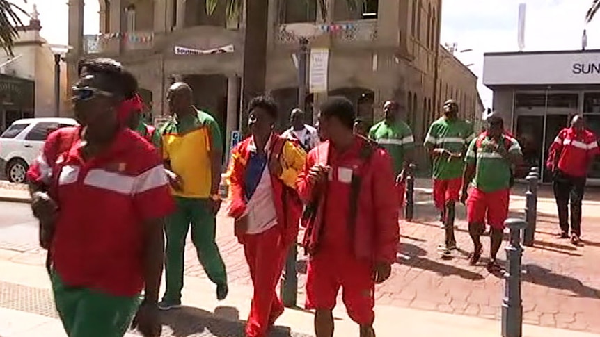 Athletes from Cameroon visited the country town of Warwick in March before the Commonwealth Games.