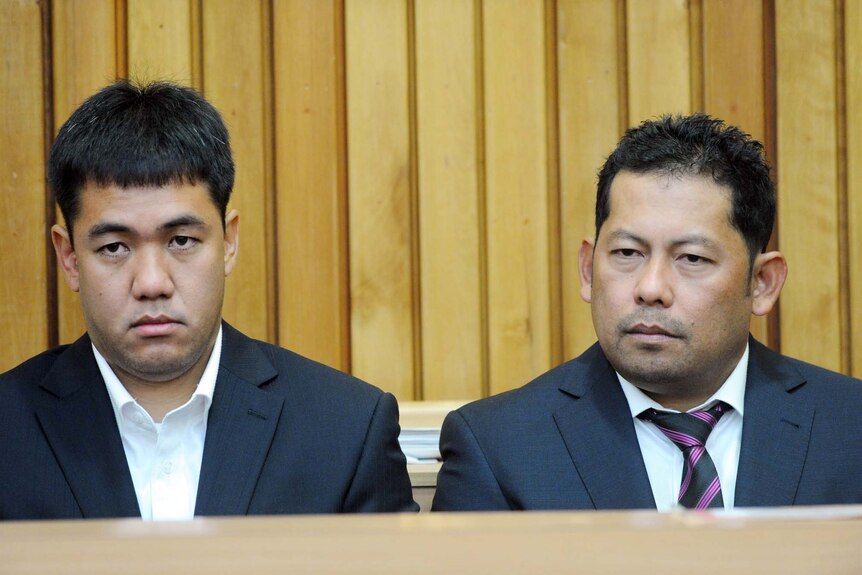 Leonil Relon (left) and Mauro Balomaga in court in Tauranga.
