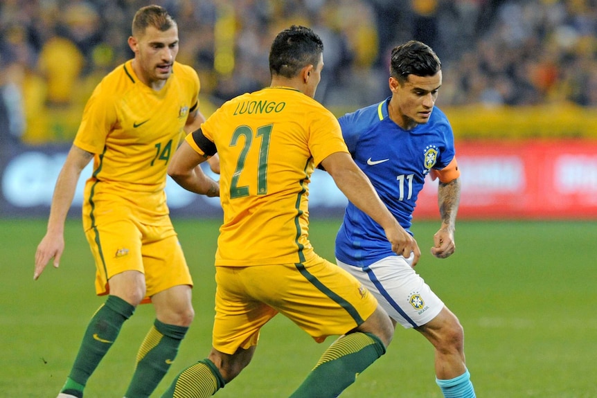 Philippe Coutinho on the ball for Brazil.