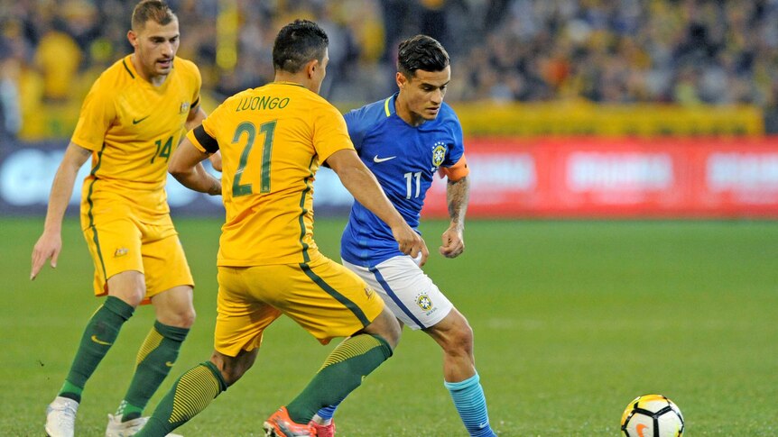 Philippe Coutinho on the ball for Brazil.