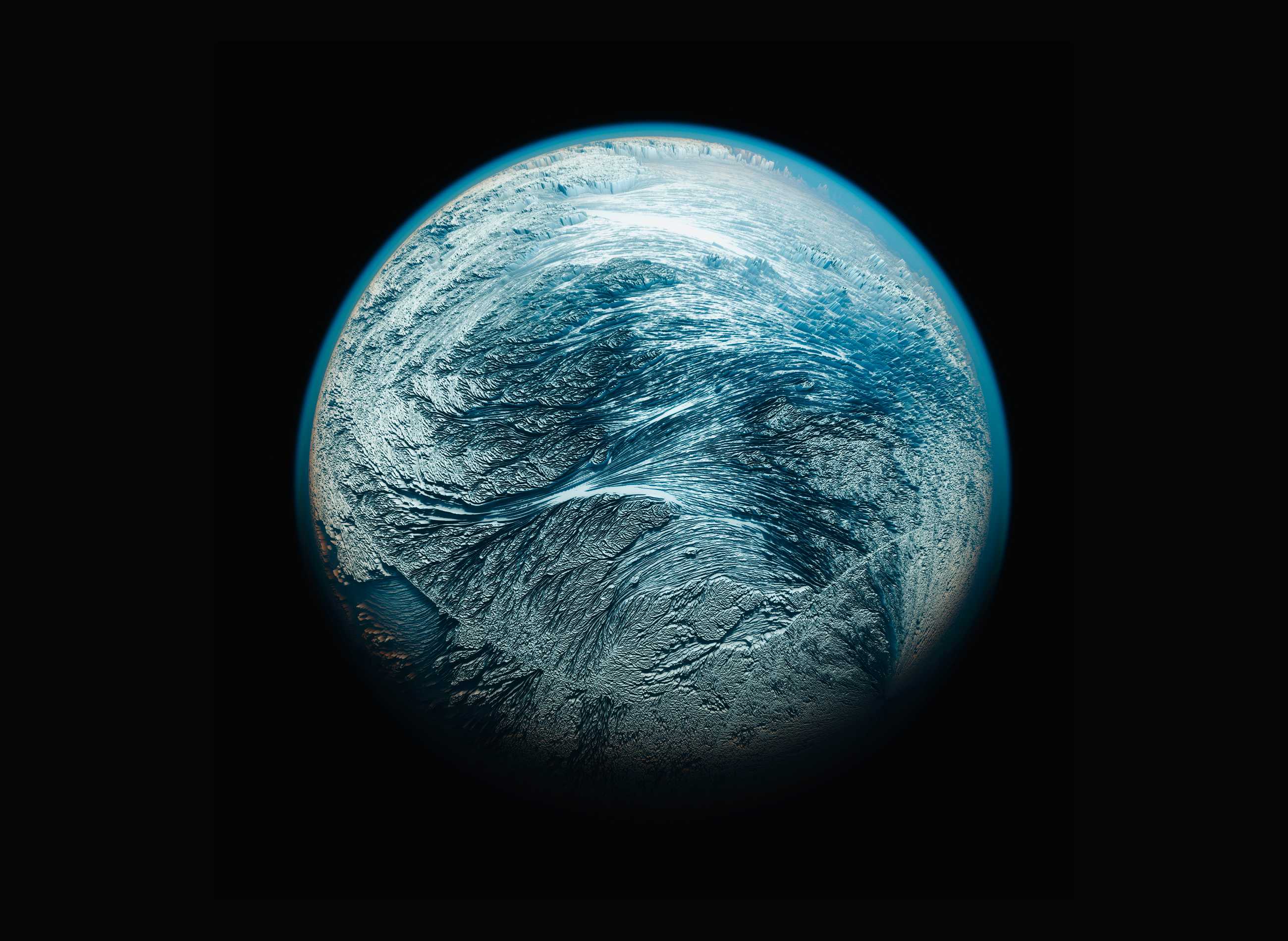 Illustration of what Earth may have looked like during a snowball Earth event