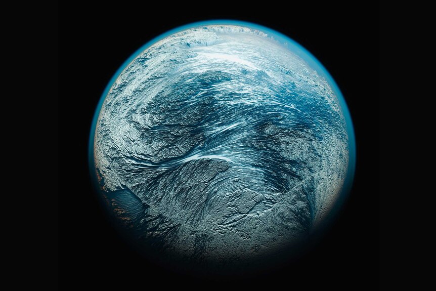 Illustration of what Earth may have looked like during a snowball Earth event