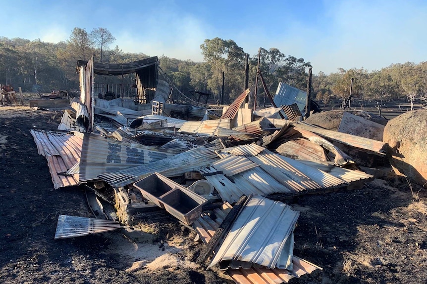 A shed on a rural property near Applethorpe lays in ruins.