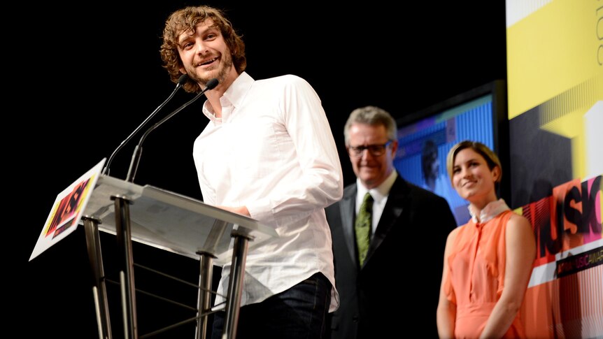 Gotye accepts the Most Played Australian Work at the 2012 APRA Music Awards.