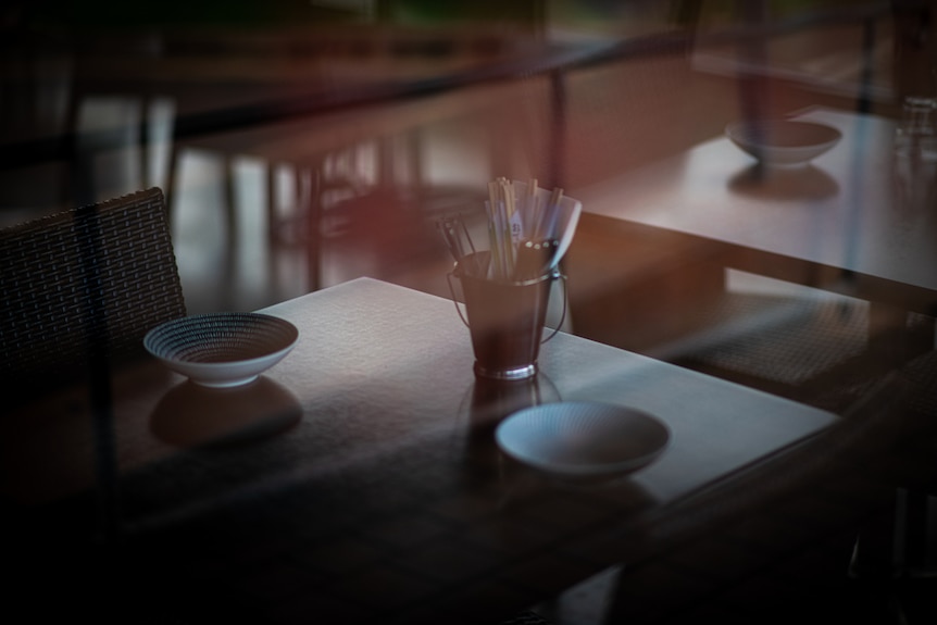 A close-up of a table inside the Bamboo Lounge in Darwin. 