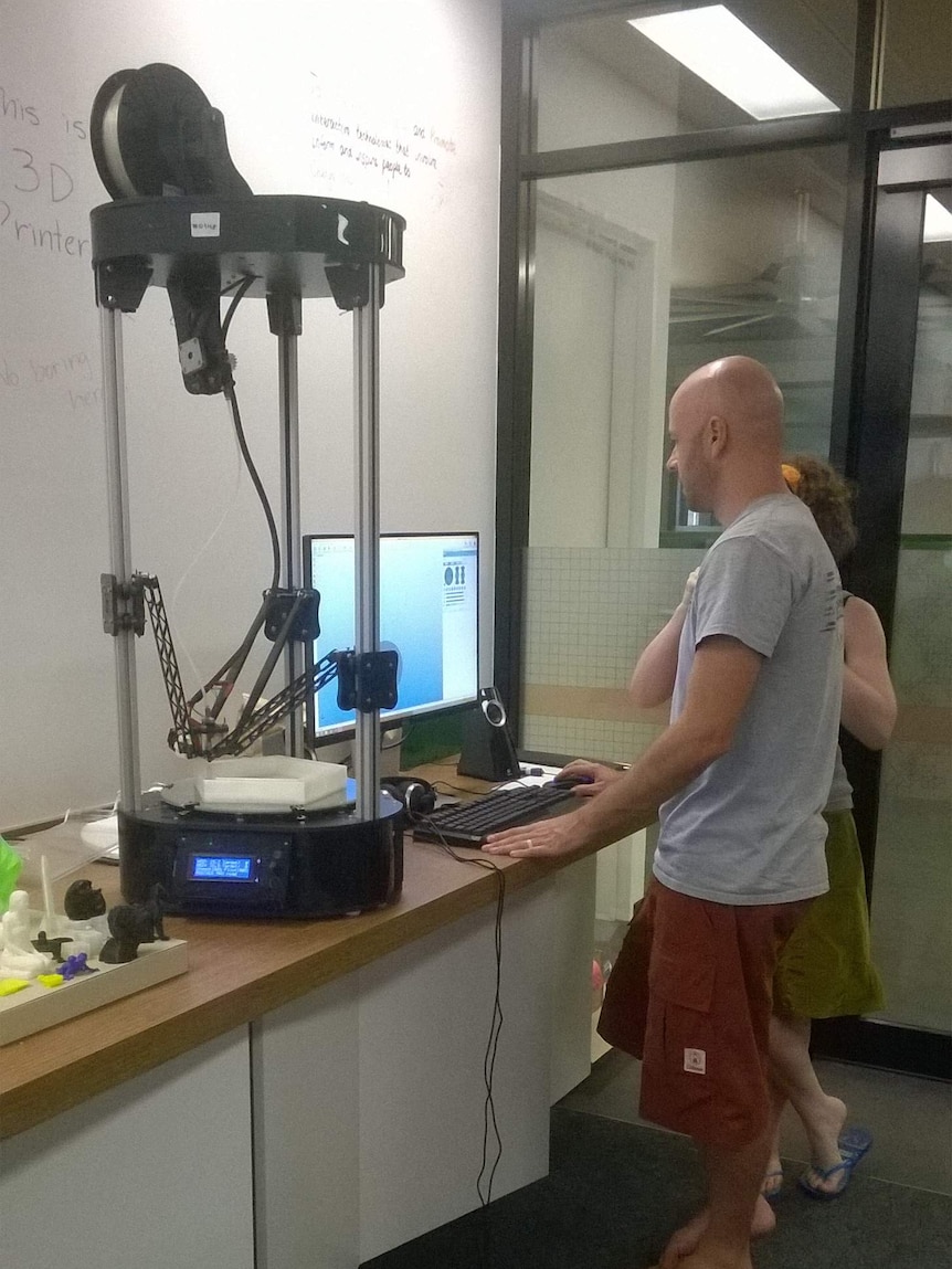 A 3D bee hive being printed at the University of the Sunshine Coast.