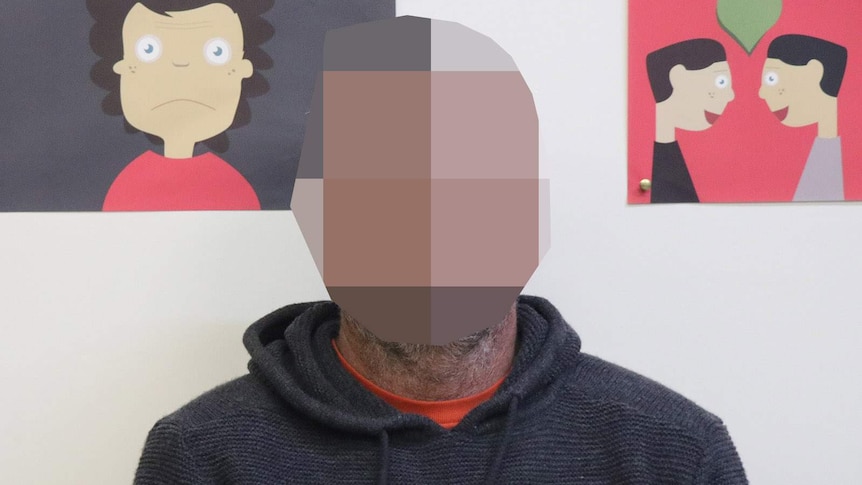 A man (face pixellated) who took part in a behavioural change program