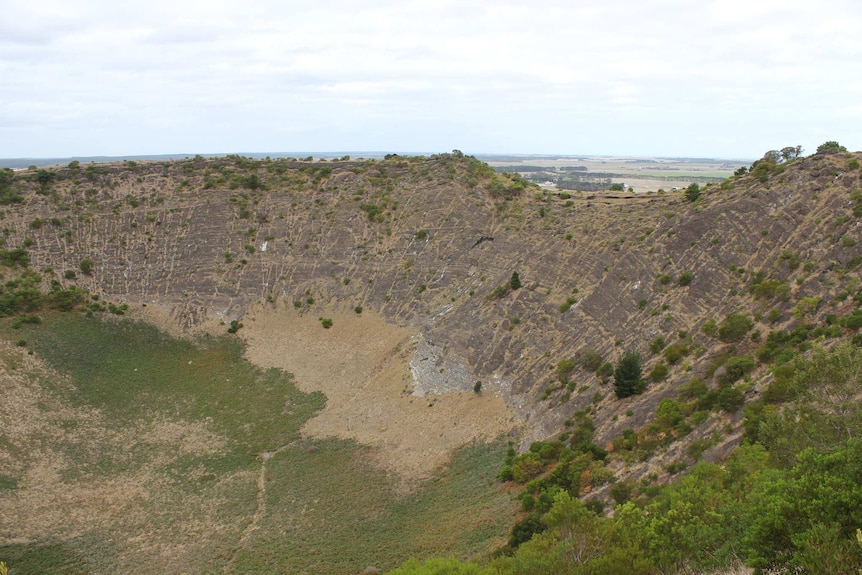 The crater at Mount Schank, a dormant volcano.