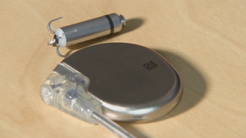 A new pacemaker sits next to old model
