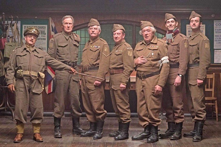 Cast of the Dad's Army movie to be released in 2016, in uniform as their characters.