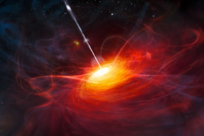 An artist's impression of a quasar.