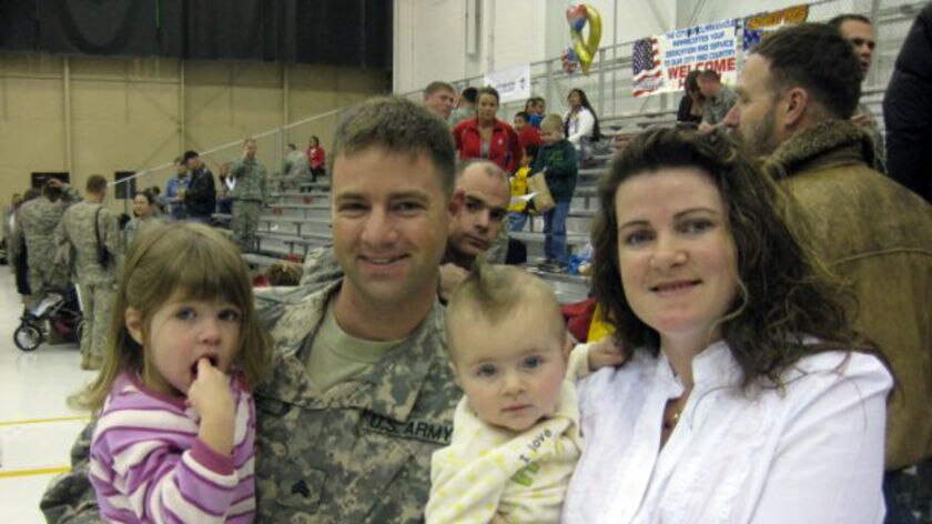 US soldier Colin Maas with his family