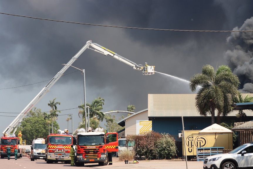 Code Brown called for NT health facilities after fire destroys medical supplies warehouse in Berrimah