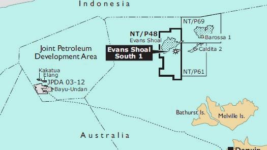 Map of the Evans Shoal gas field