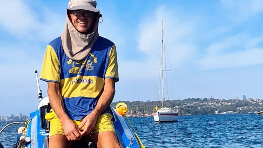 Richard Barnes onboard his kayak.