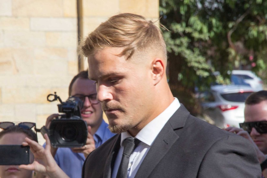 Jack de Belin arrives at Wollongong Court House