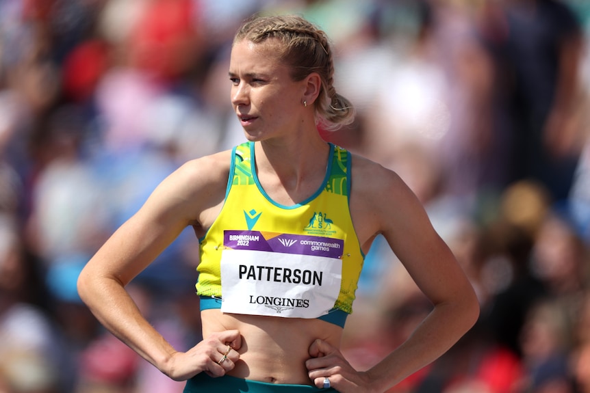 Eleanor Patterson looks on while holding her hands on her hips