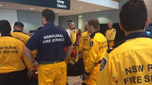 Firefighters at the airport