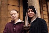 Greta and Malala photographed together at the Oxford University.