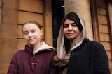 Greta and Malala photographed together at the Oxford University.