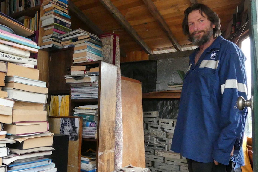 Rob with his books.