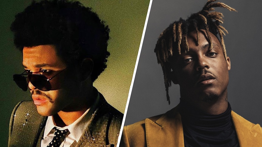 A composite of The Weeknd and Juice WRLD