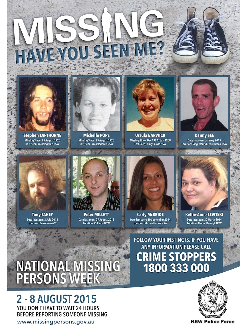 NSW Missing Persons Week poster for 2015