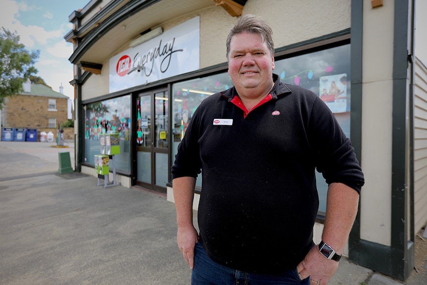 Oatlands supermarket owner Shane Adams outside his store