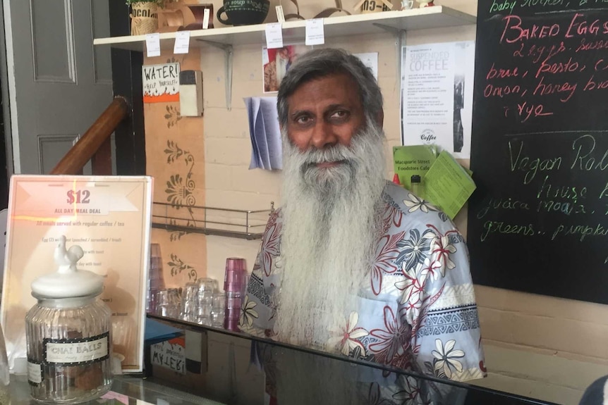 South Hobart cafe owner Michael Dutta