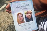 Mourners gather at the funeral of Bianka and Jude O'Brien, killed in an explosion at Rozelle in Sydney.