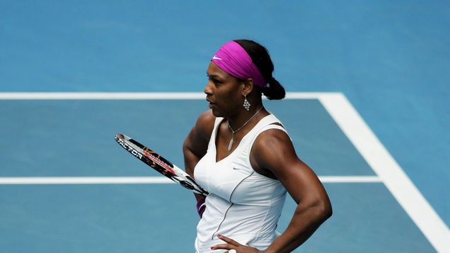 Serena Williams shows her displeasure